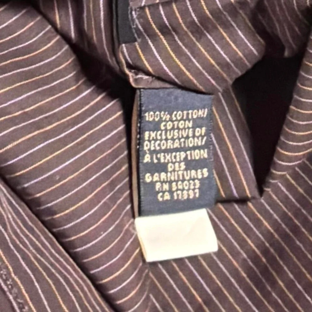 Y2K Vintage Banana Republic Button Down Shirt | Brown Stripe | Medium‎